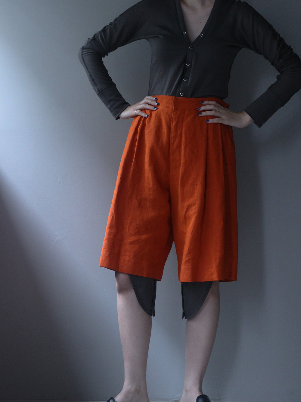 【SALE】JUN MIKAMI “ linen shorts (orange) “