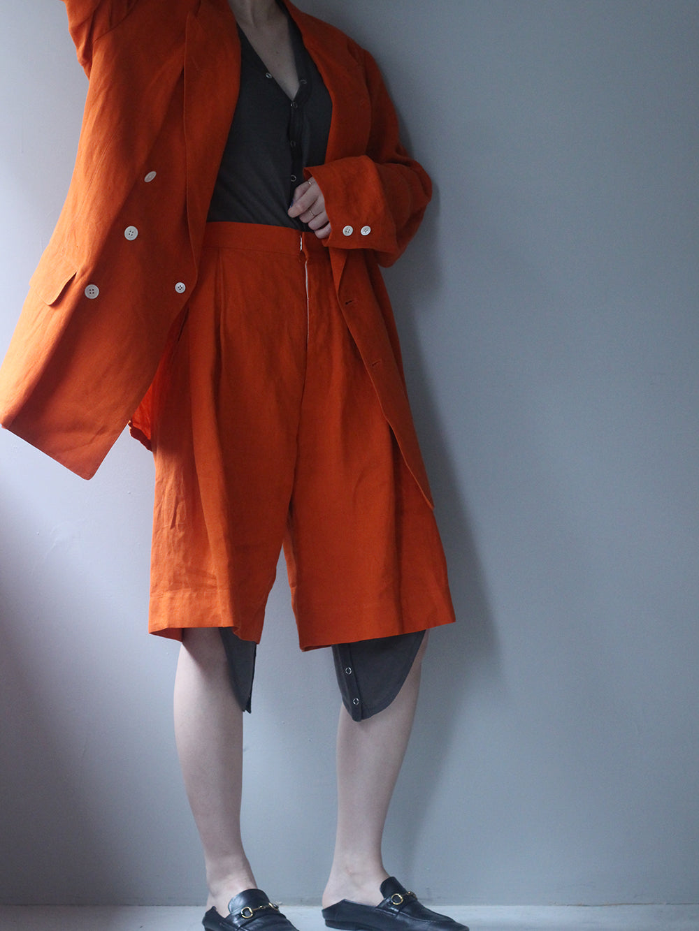 SALE】JUN MIKAMI “ linen shorts (orange) “ – lillt-store