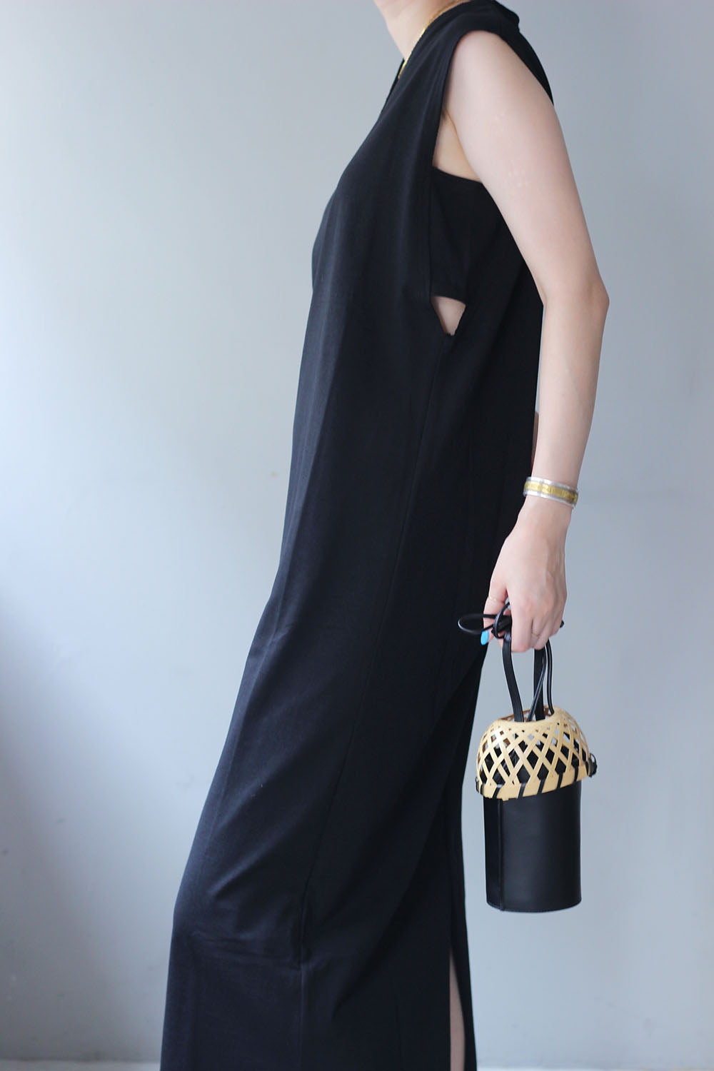 DOMENICO＋SAVIO “I-line tee dress (black)”