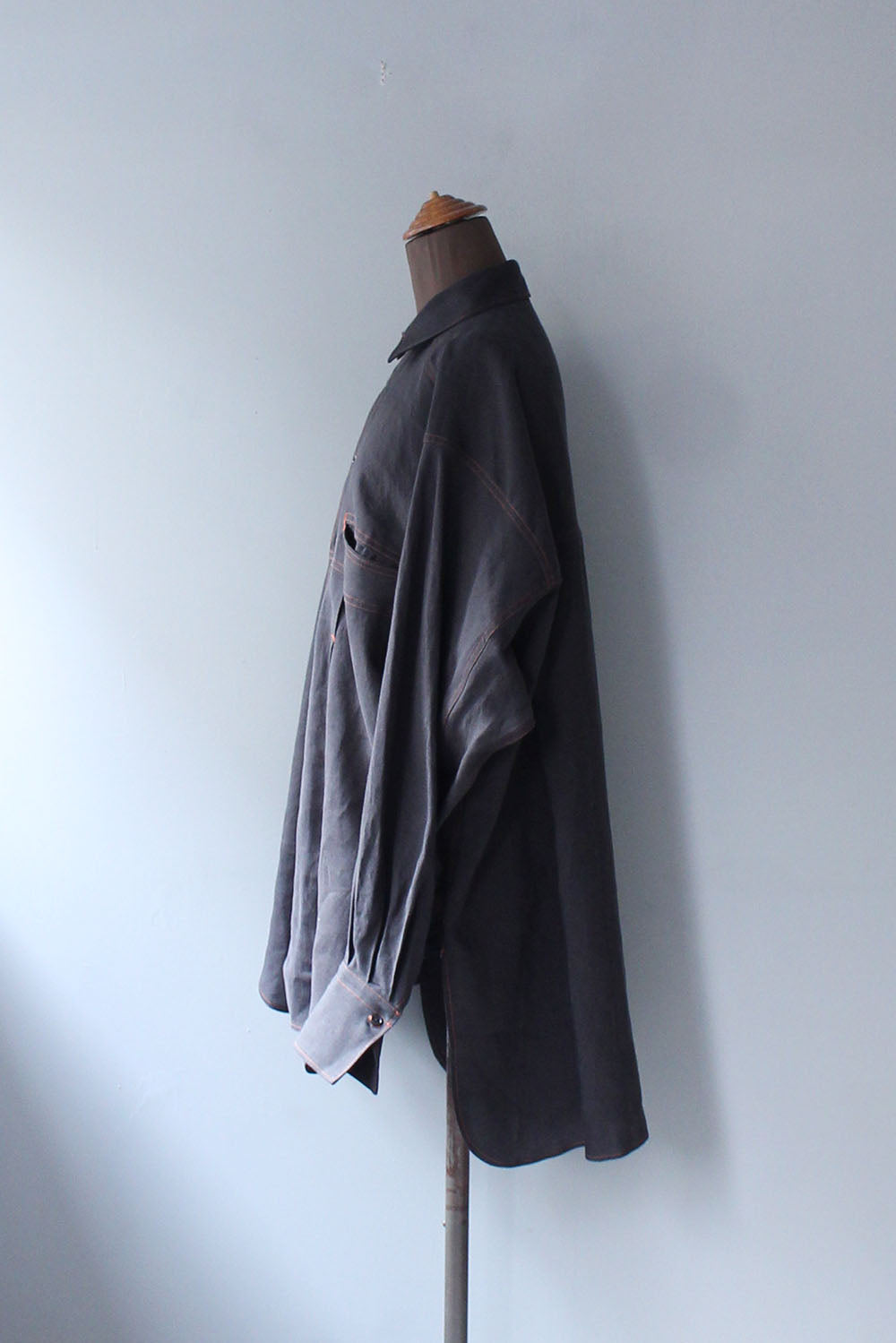 JUN MIKAMI “ linen shirt (charcoal) “