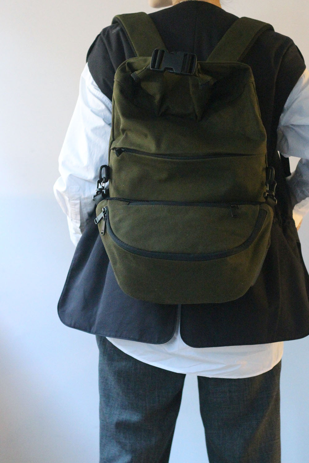 JUN MIKAMI × WILD THINGS "backpack" (black/ forest green/ white )