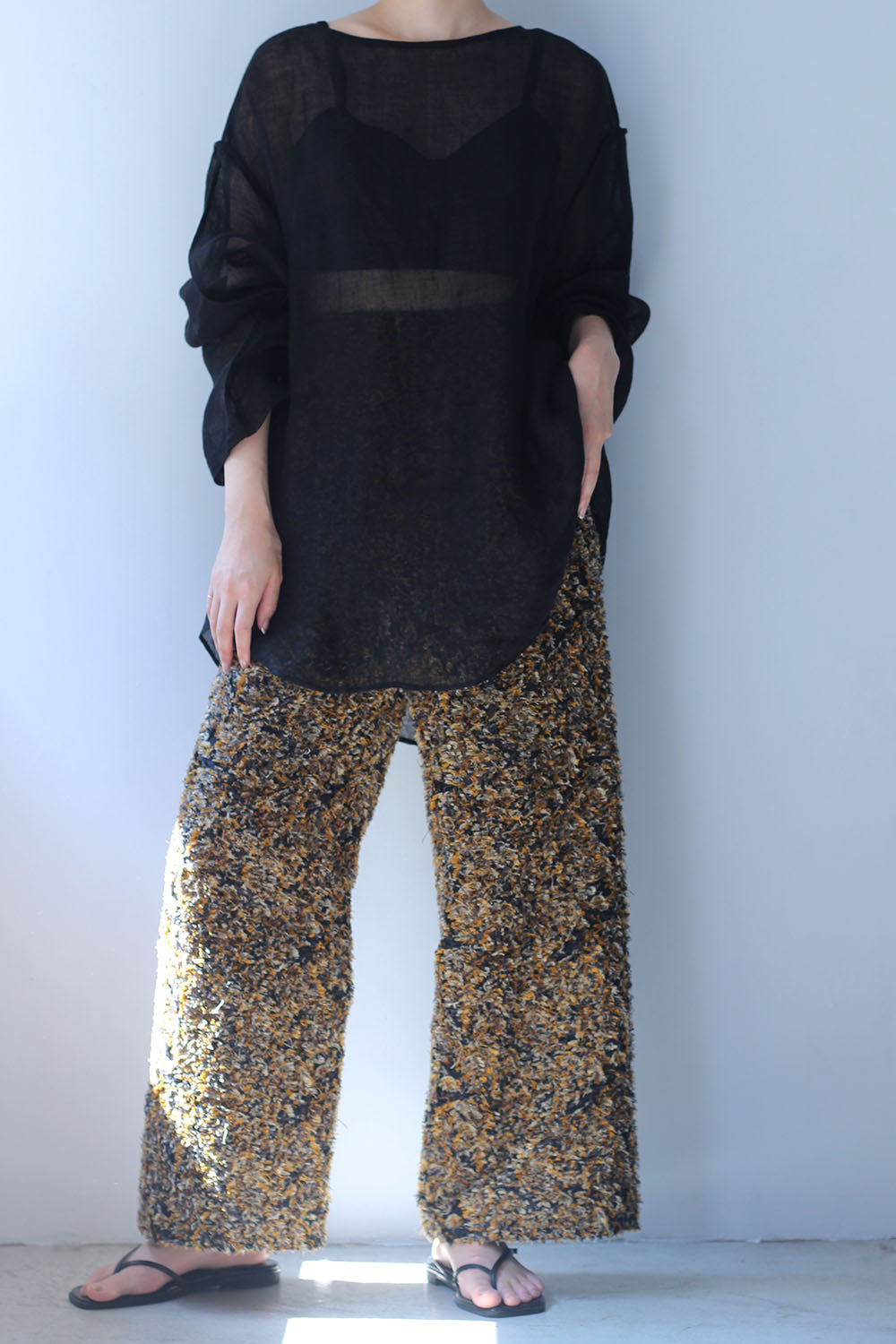 ERiKO KATORi "stone cut jacquard pants" (black)